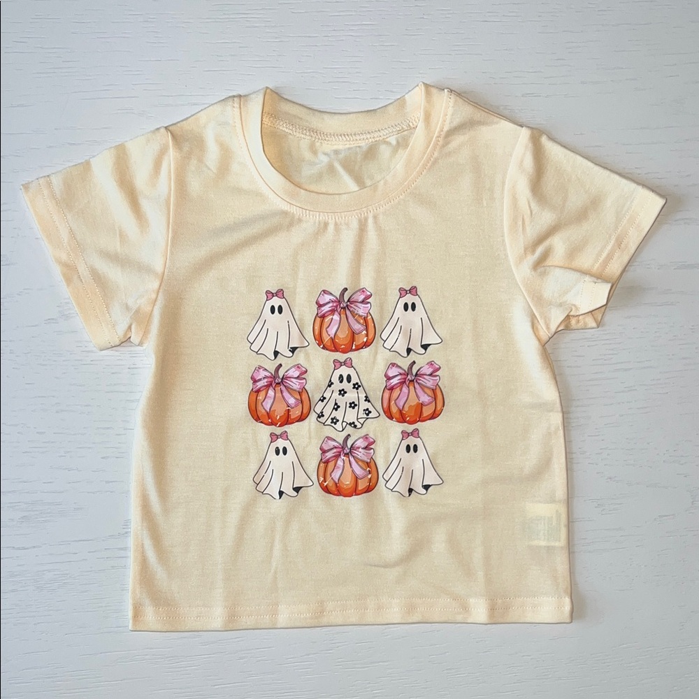 Halloween Bows Ghosts Short Sleeve T-Shirt 12-24 months 3-4 4-5 5-6 years